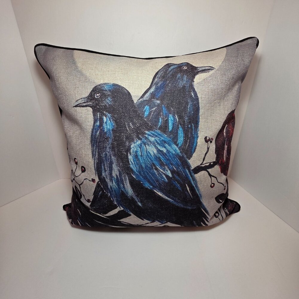 Crow Pillow Cover - Artwork by Angie Bryan - Picture 3 of 3